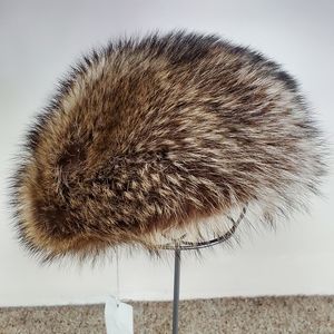 Raccoon Fur Beret Hat
